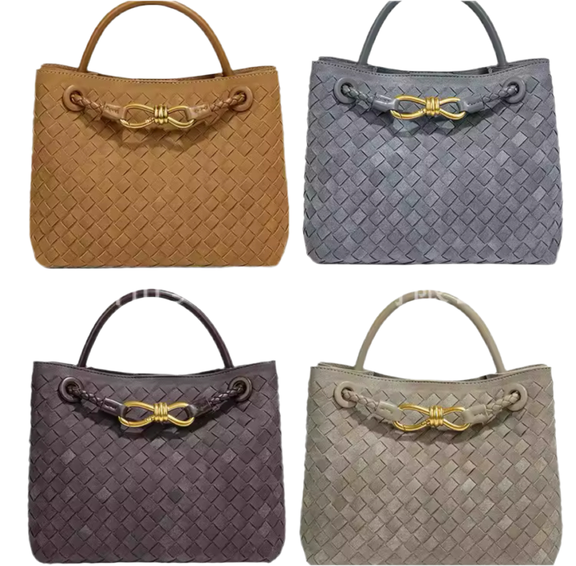 Luxuriöse geflochtene Handtasche im eleganten Design, inspiriert von italienischer Handwerkskunst. Die Tasche besticht durch ihr hochwertiges Material, eine edle Flechtoptik und ein stilvolles Knotendetail aus Metall. Perfekt für einen zeitlosen, schicken Look.