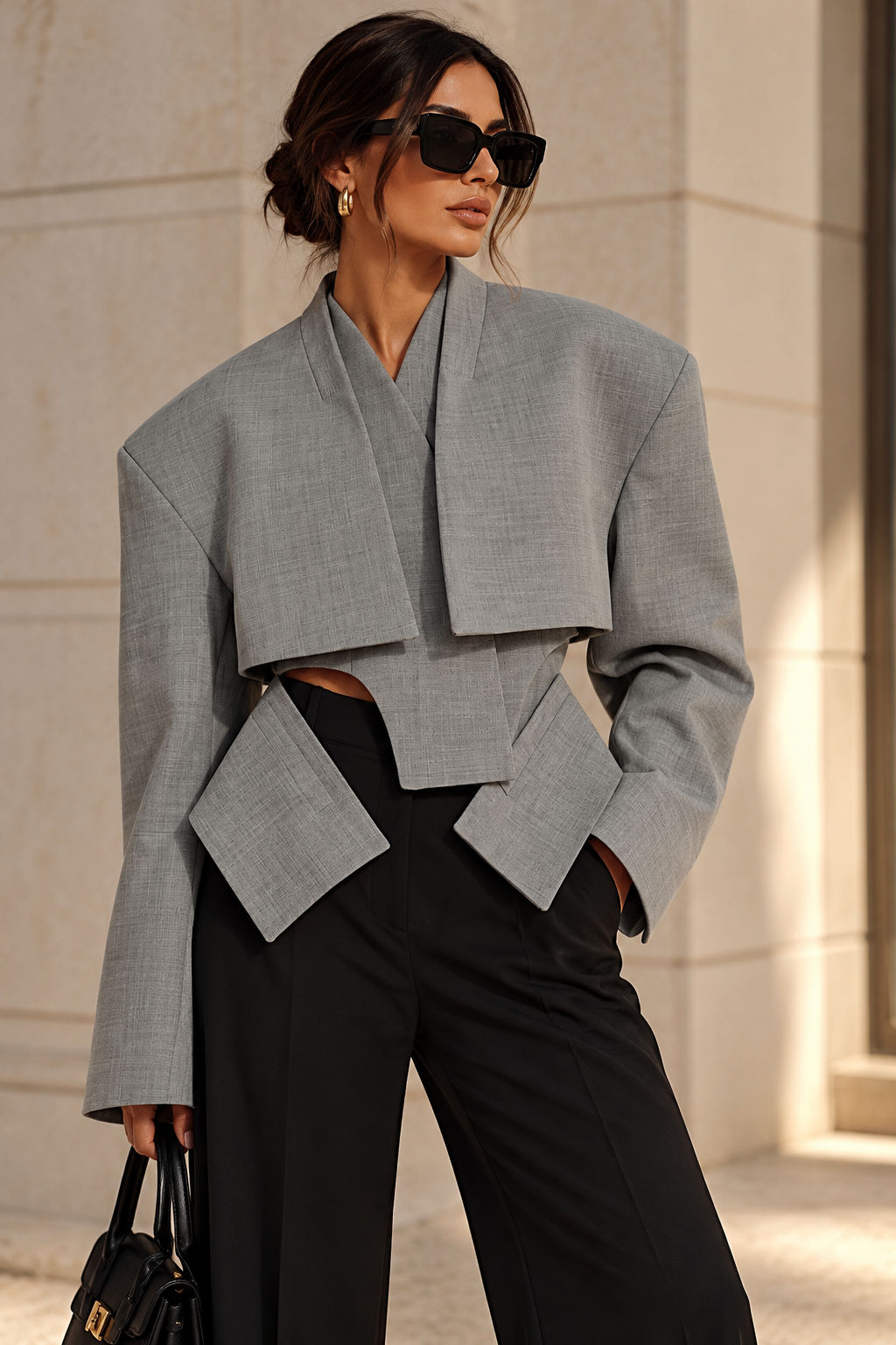 Asymmetrischer Cropped Blazer
