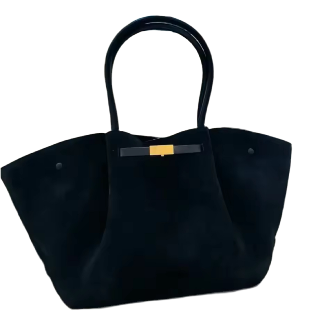 Elegante, große Handtasche mit luxuriöser Wildleder-Optik und goldenen Details. Verfügbar in Schwarz, Dunkelbraun und Cognacbraun. Perfekt für einen stilvollen, zeitlosen Look – ideal für Business und Alltag.