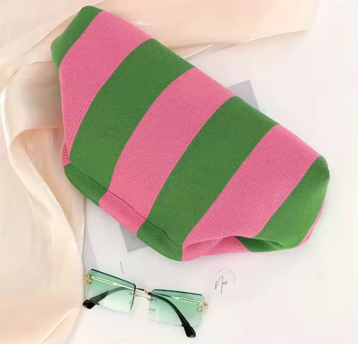Cannes Stripe Clutch