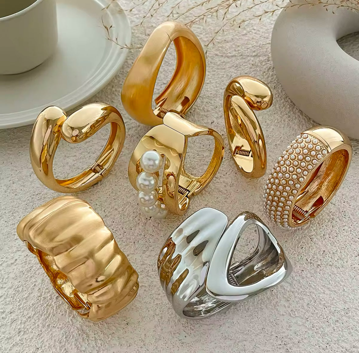 Sculpted Elegance – HB Statement Bracelets