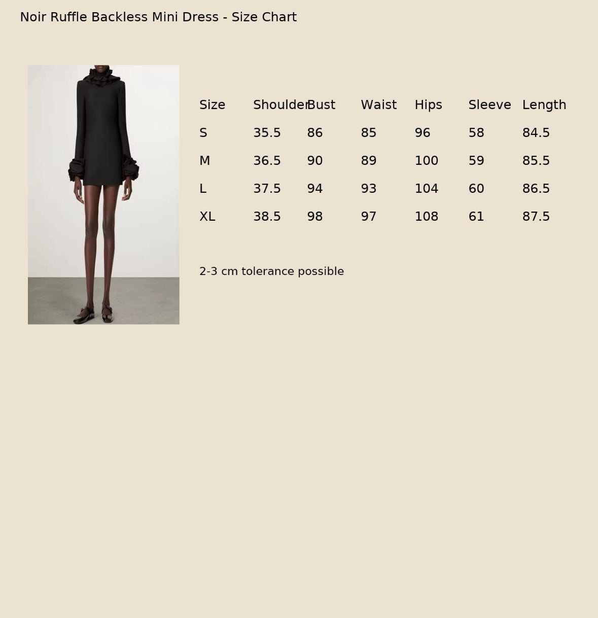 Noir Ruffle Backless Mini Dress