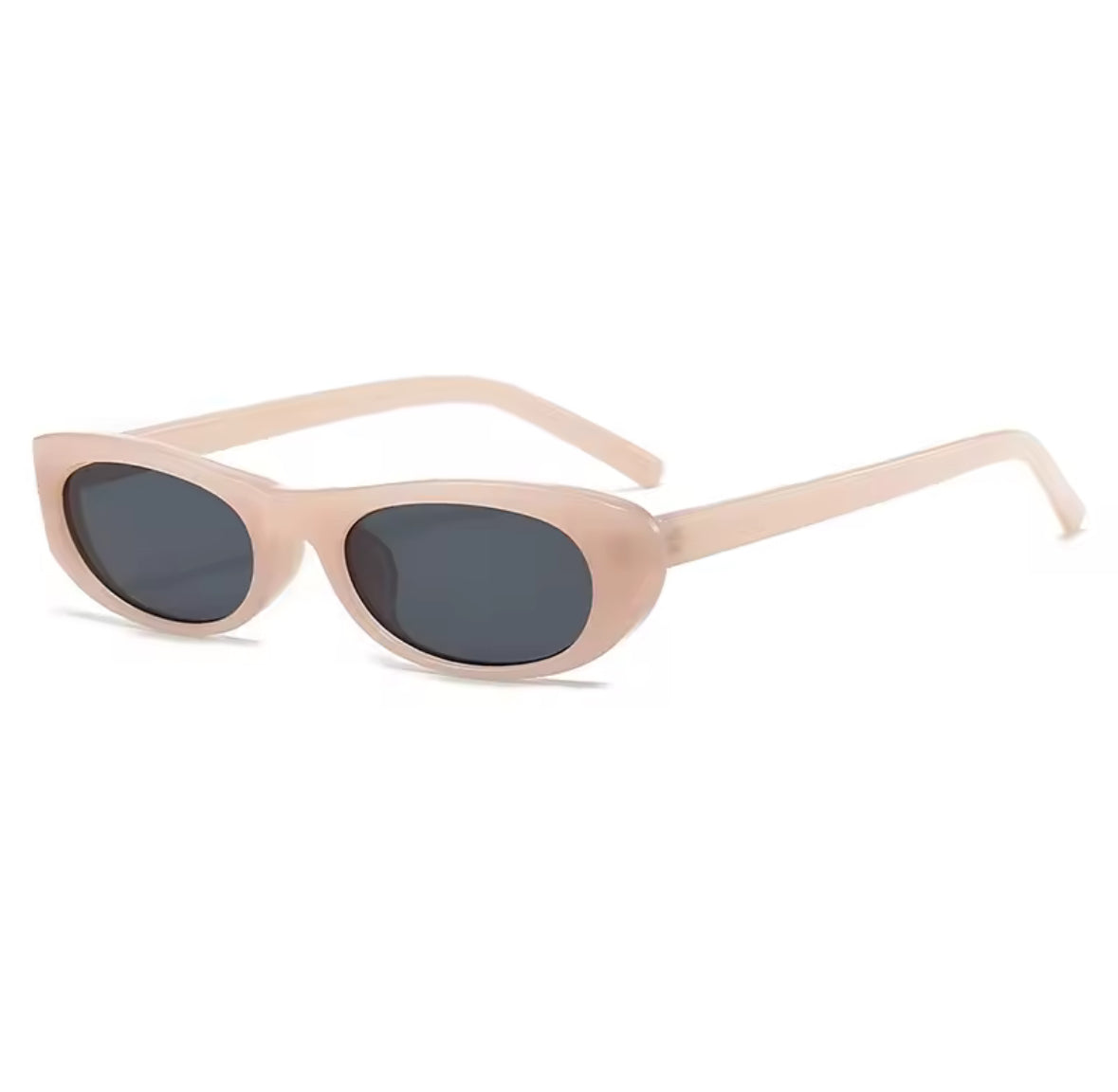 Sonnenbrille in Beige-Nude mit dunklen Gläsern