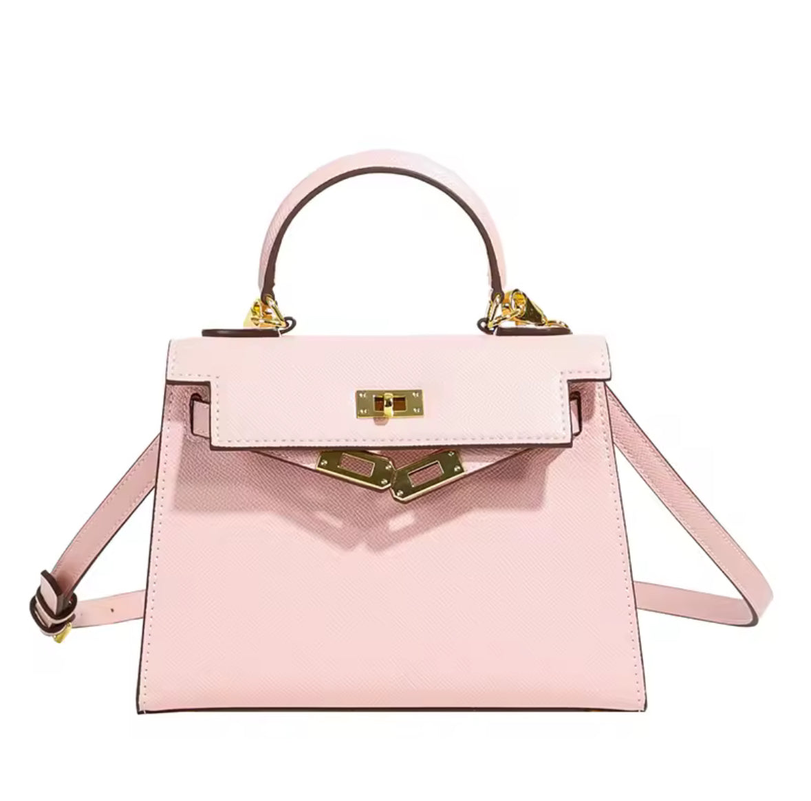 Kellia Mini Handtasche in Kelly-Optik mit goldenen Details und Schulterriemen aus PU-Leder – in vielen Farben erhältlich