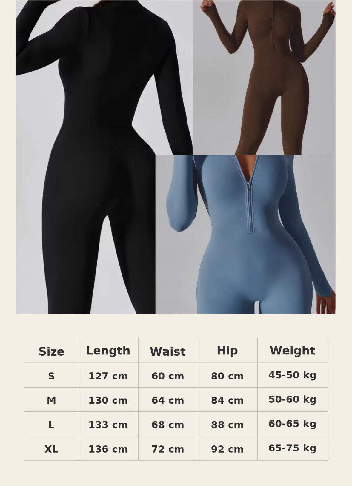 Einfarbiger Ribbed Bodycon Bodysuit mit Reißverschluss – Sportlich & Sexy