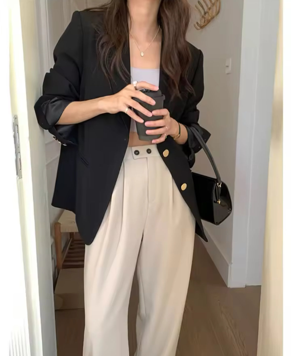 Oversize Blazer in Black – klassischer schwarzer Damenblazer
