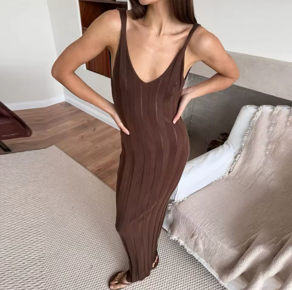 NOVA Knit Elegance – Strick-Maxikleid