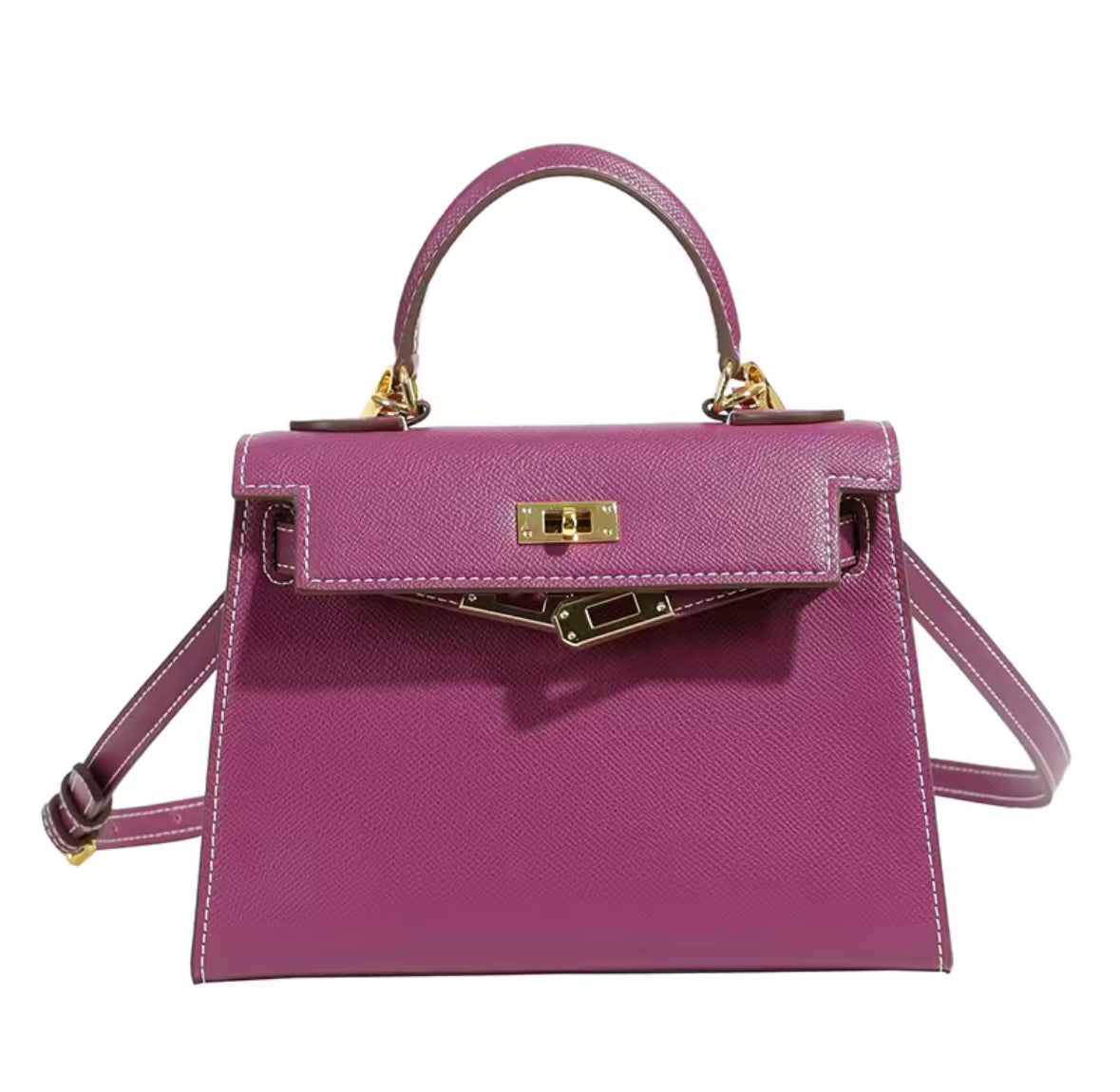 Kellia Mini Handtasche in Kelly-Optik mit goldenen Details und Schulterriemen aus PU-Leder – in vielen Farben erhältlich