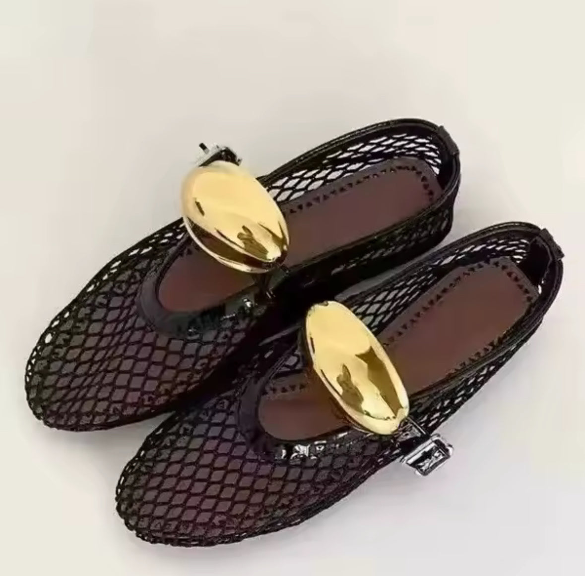 Aliya – Mesh Ballerinas mit Glanz-Detail