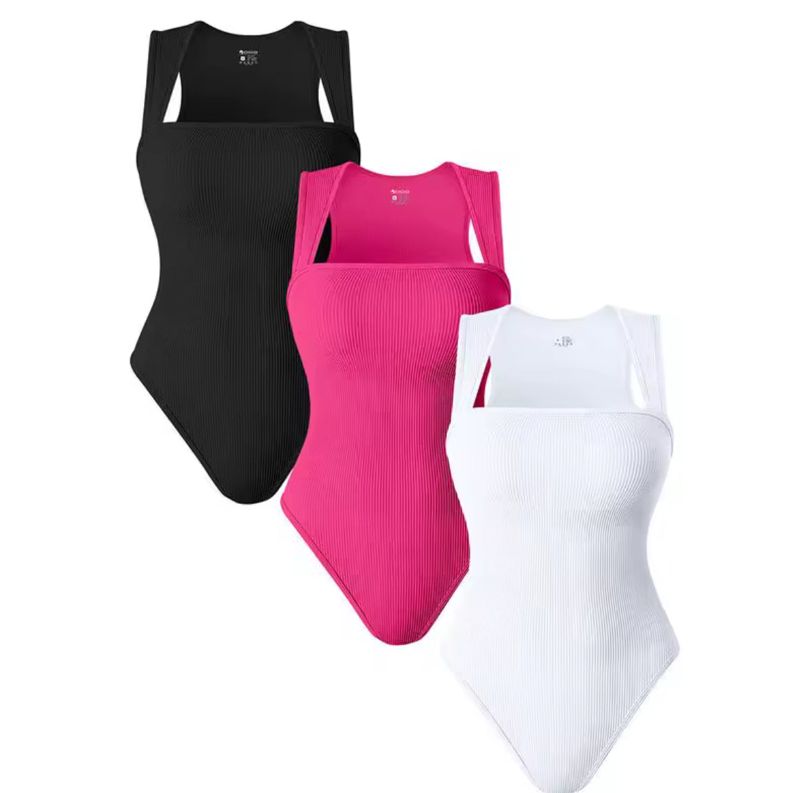 Formender Shapewear-Body für Damen in verschiedenen Farben – figurbetonter Schnitt mit quadratischem Ausschnitt, glättender Effekt an Taille und Bauch – erhältlich einzeln oder im praktischen Dreierpack.