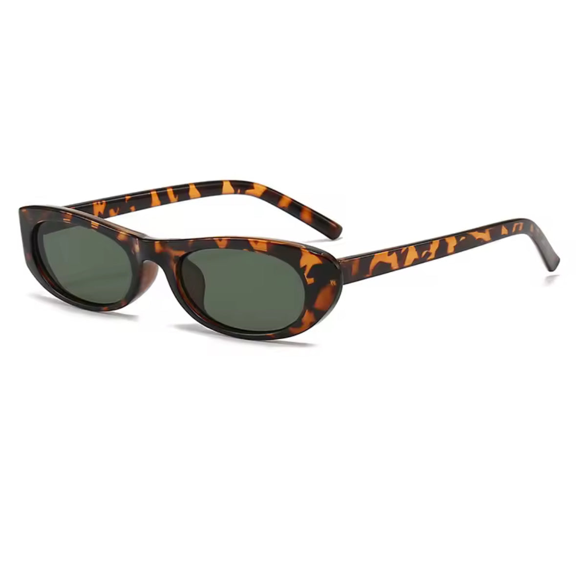 Tortoise-Cat-Eye Brille mit grünen Gläsern