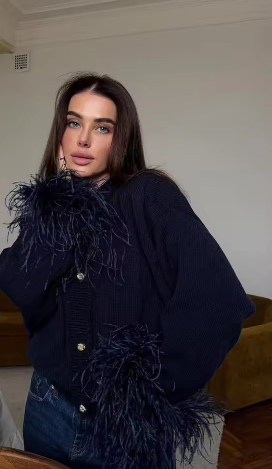 Feder-Cardigan Glamour-Twist