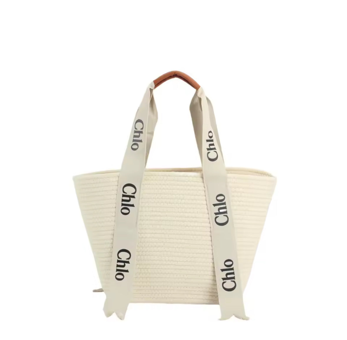 Chlo Tote in Ivory White mit breiten Schriftzug-Trägern
