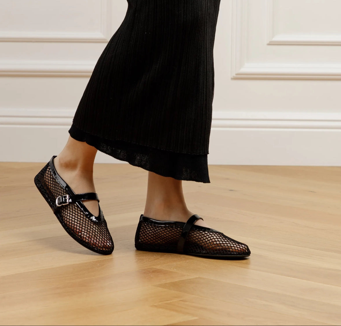 Aliya – Mesh Ballerinas mit Glanz-Detail