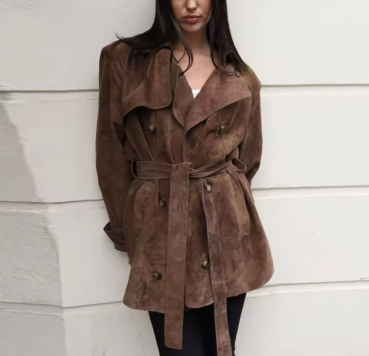 Élégance Suede Trenchcoat