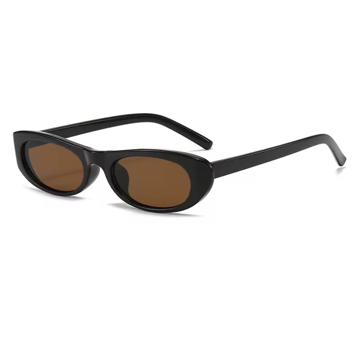 Brille in Schwarz mit braunen Gläsern