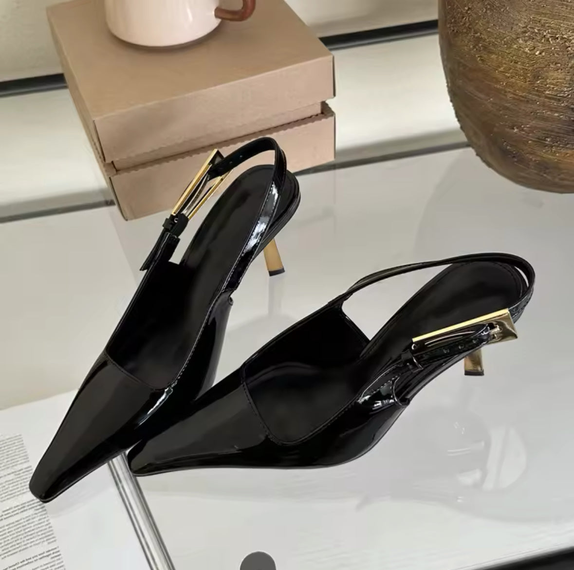 Golden Grace: Slingback-Heels