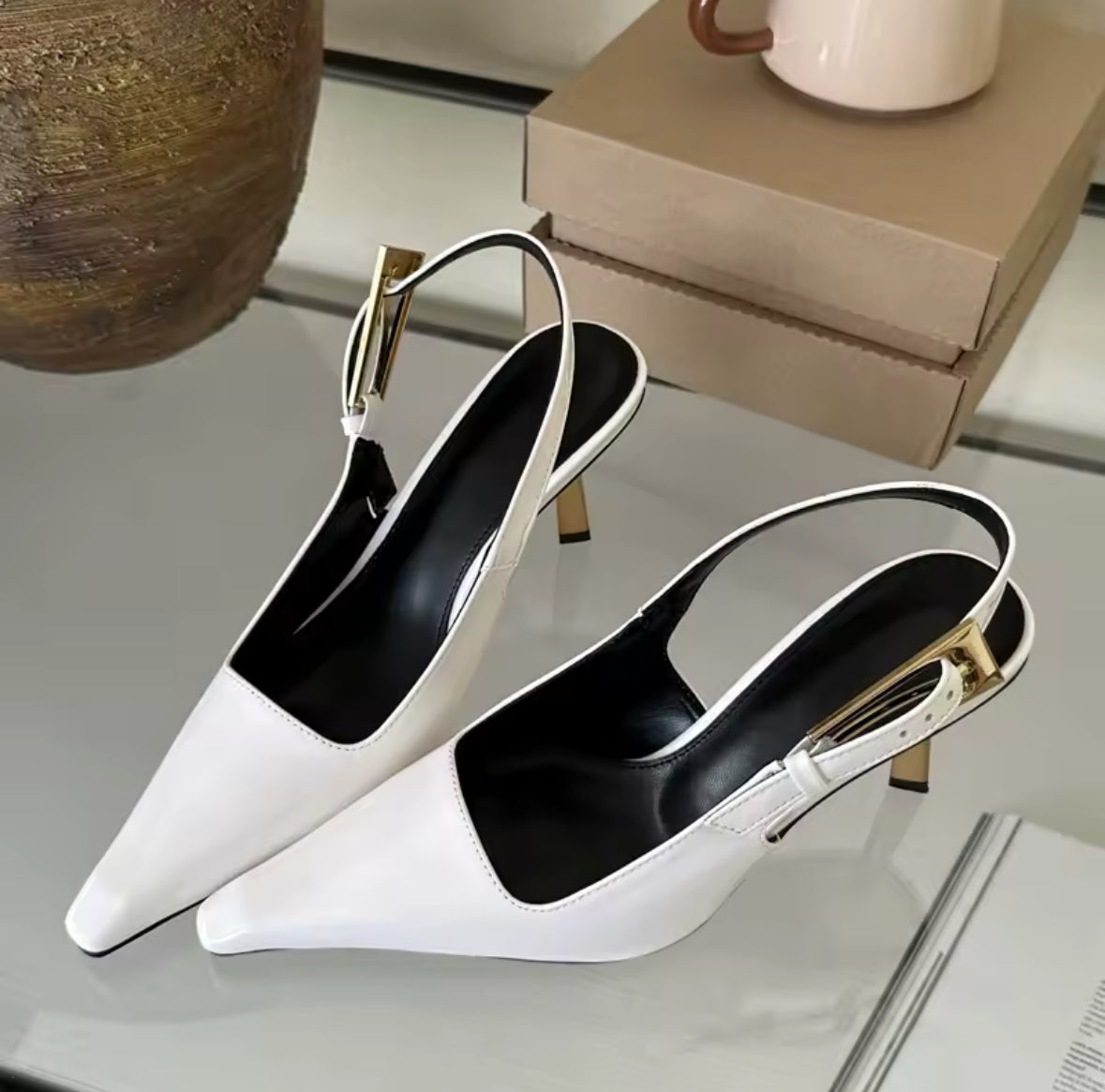 Golden Grace: Slingback-Heels