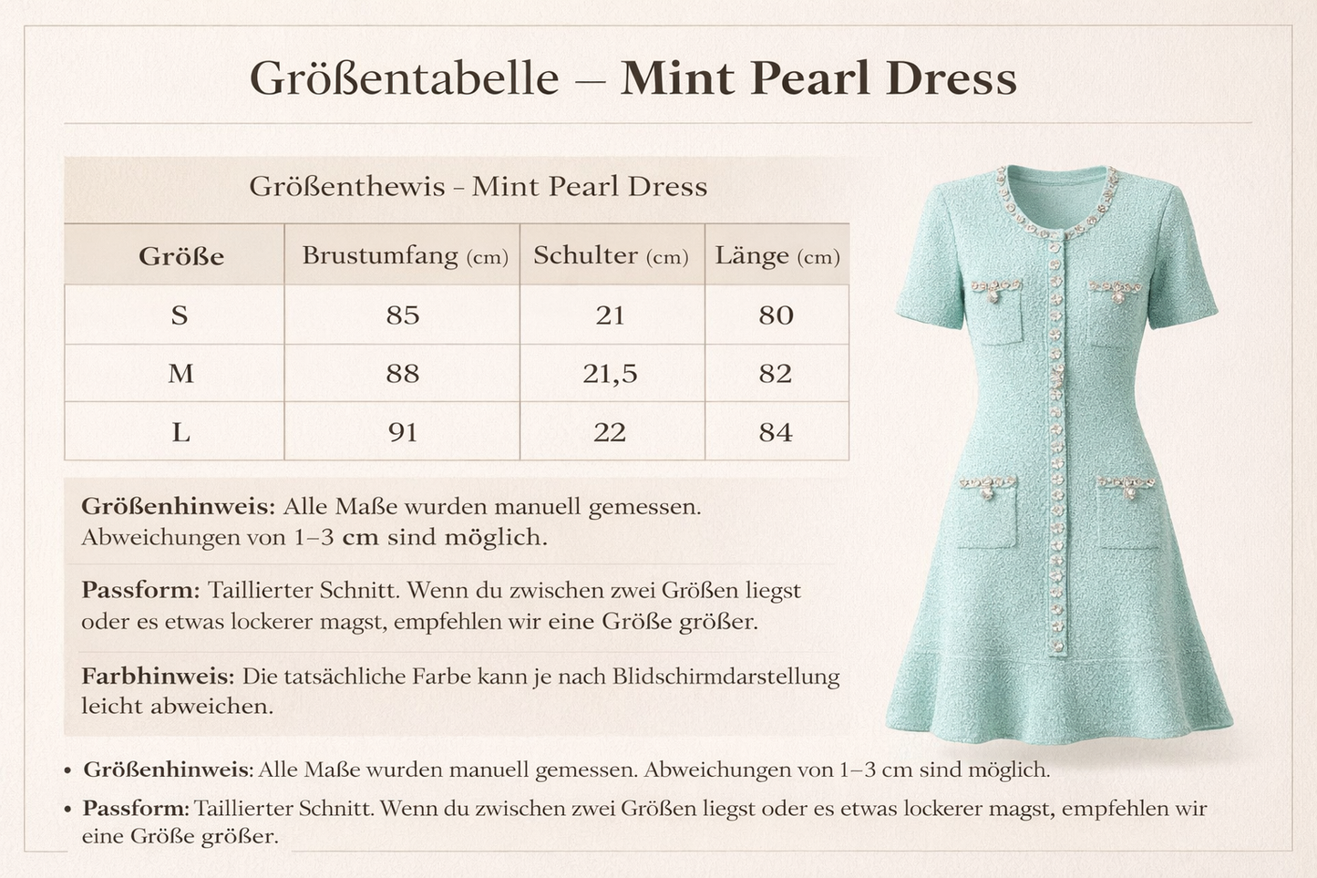 Mint Pearl Dress