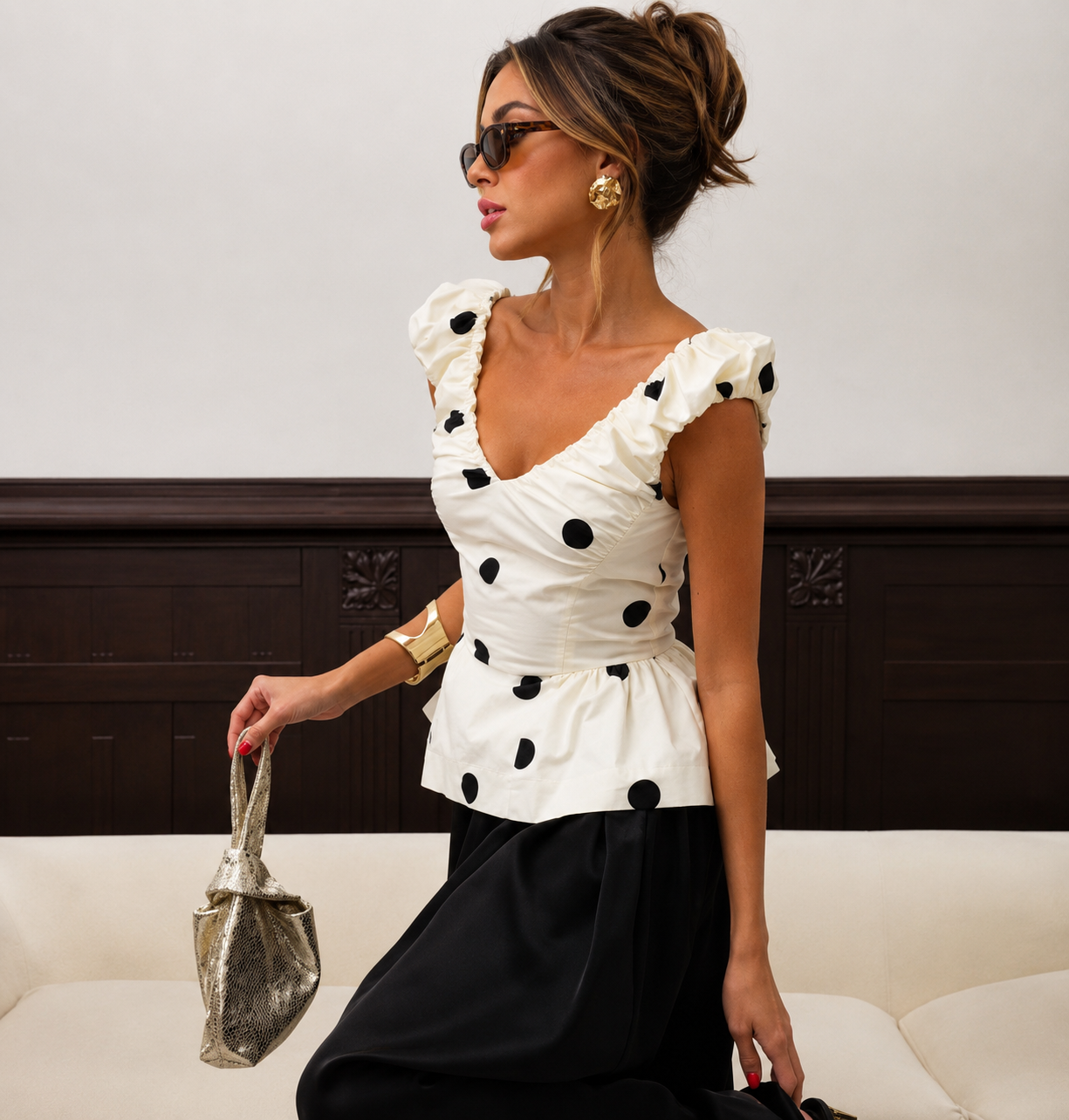 Monaco Pearl Dots Top