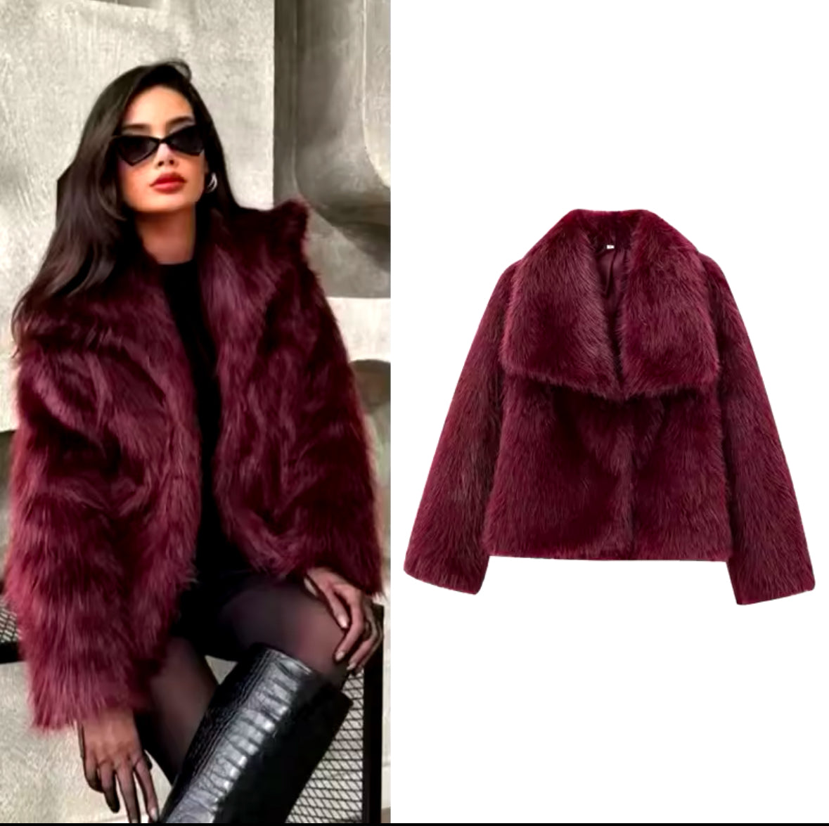 Luxury Faux Fur Jacket – Winter Elegance