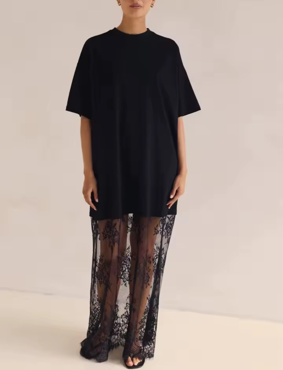 Lace Illusion Maxi Set
