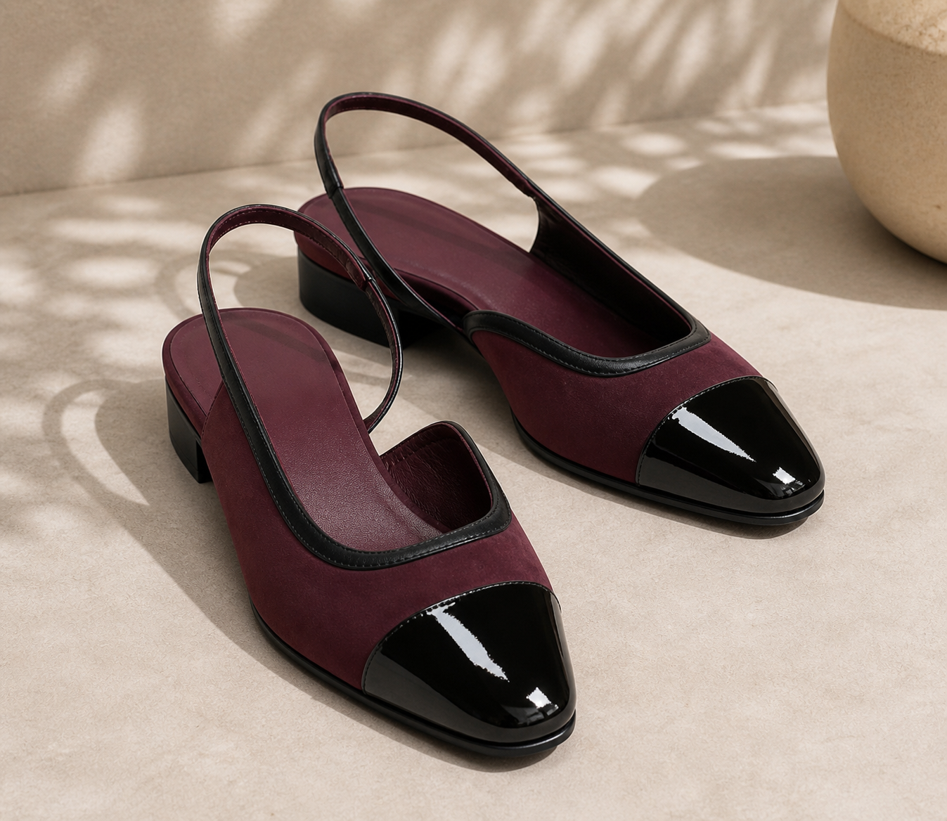 Noir Élise Slingback Flats