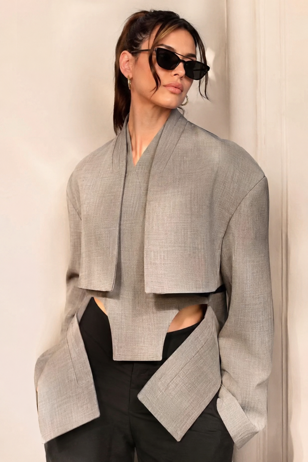 Asymmetrischer Cropped Blazer