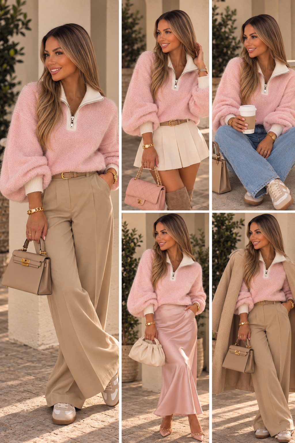 HB Contrast Zip Pullover