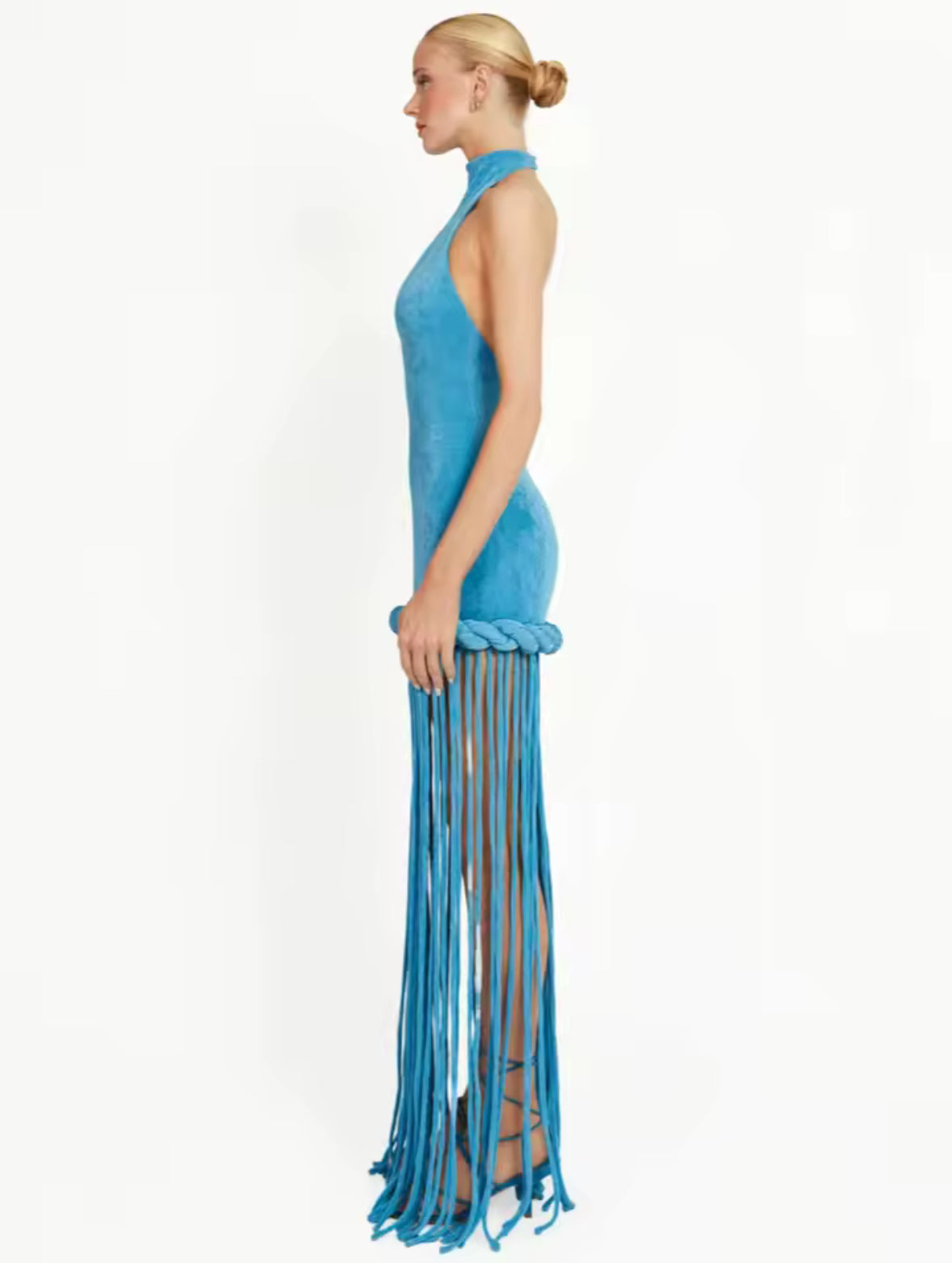 Azure Fringe Sculpt Dress