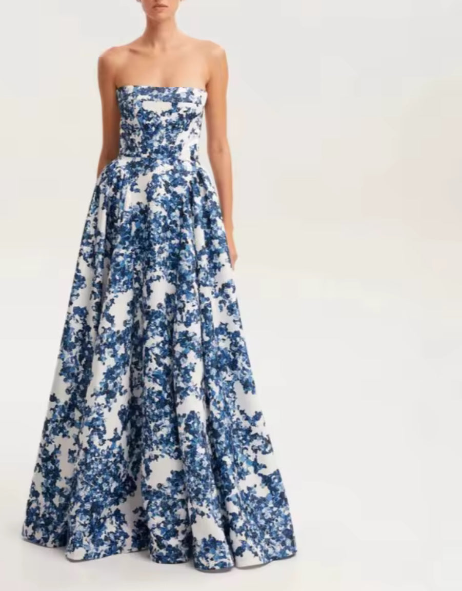 Azure Bloom Couture Dress