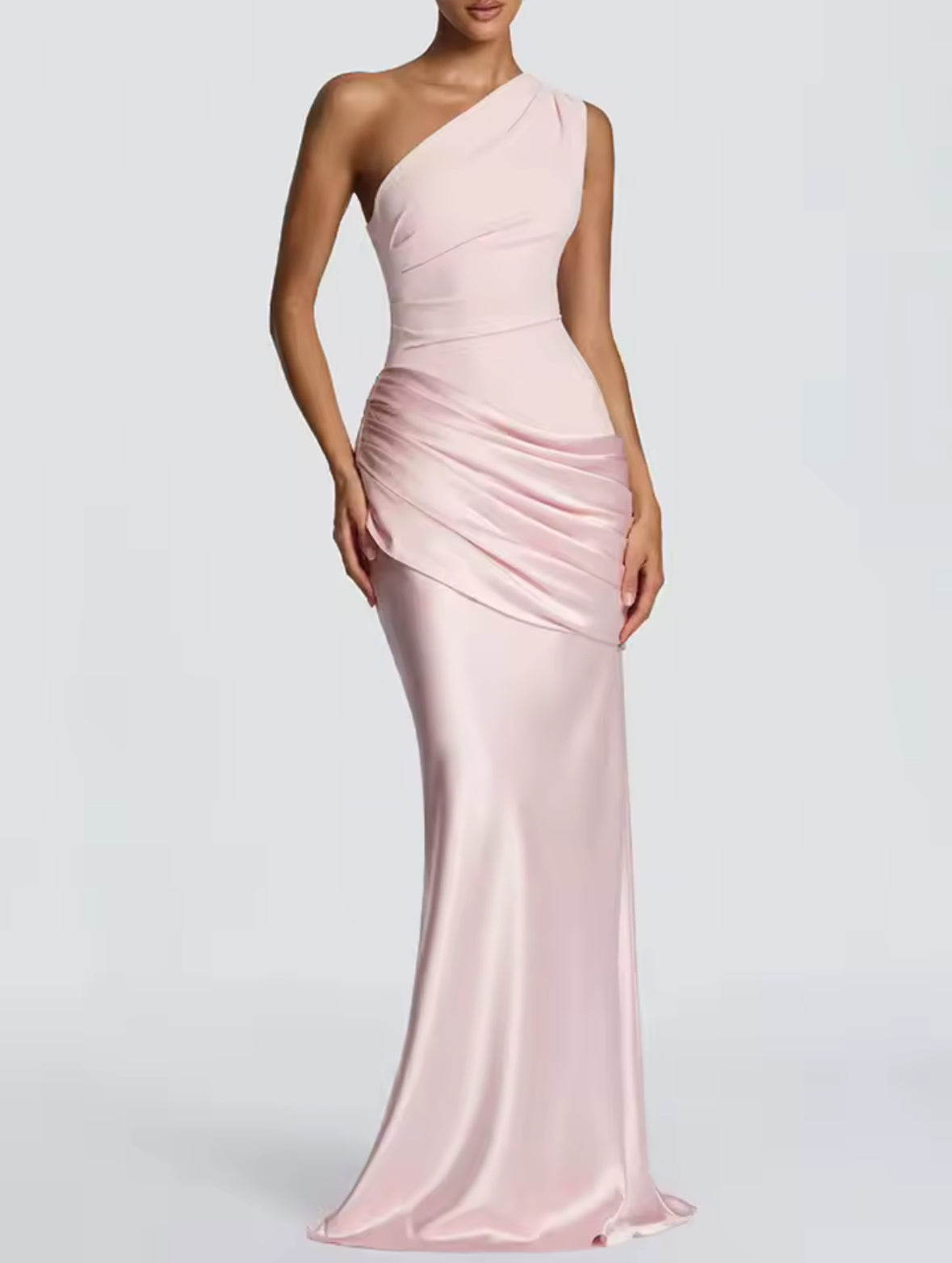 Élise One-Shoulder Satin Gown