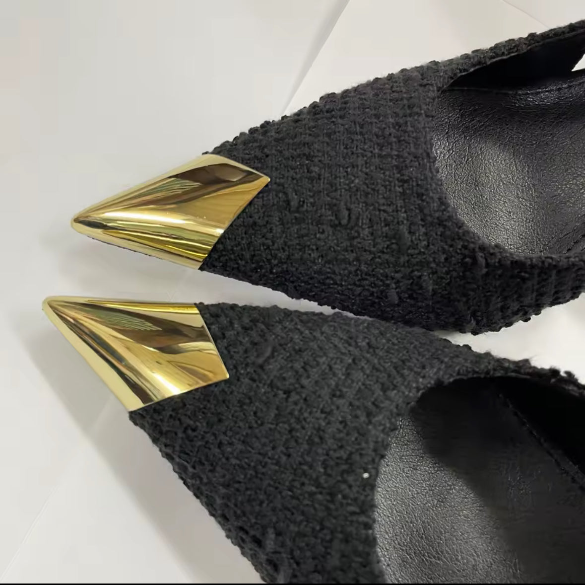 Noir Éclat Slingback Heels
