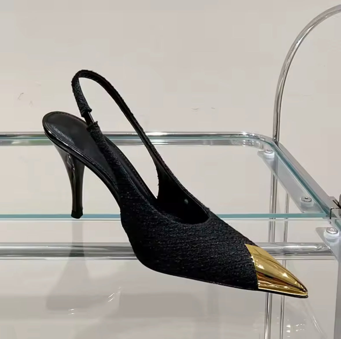 Noir Éclat Slingback Heels