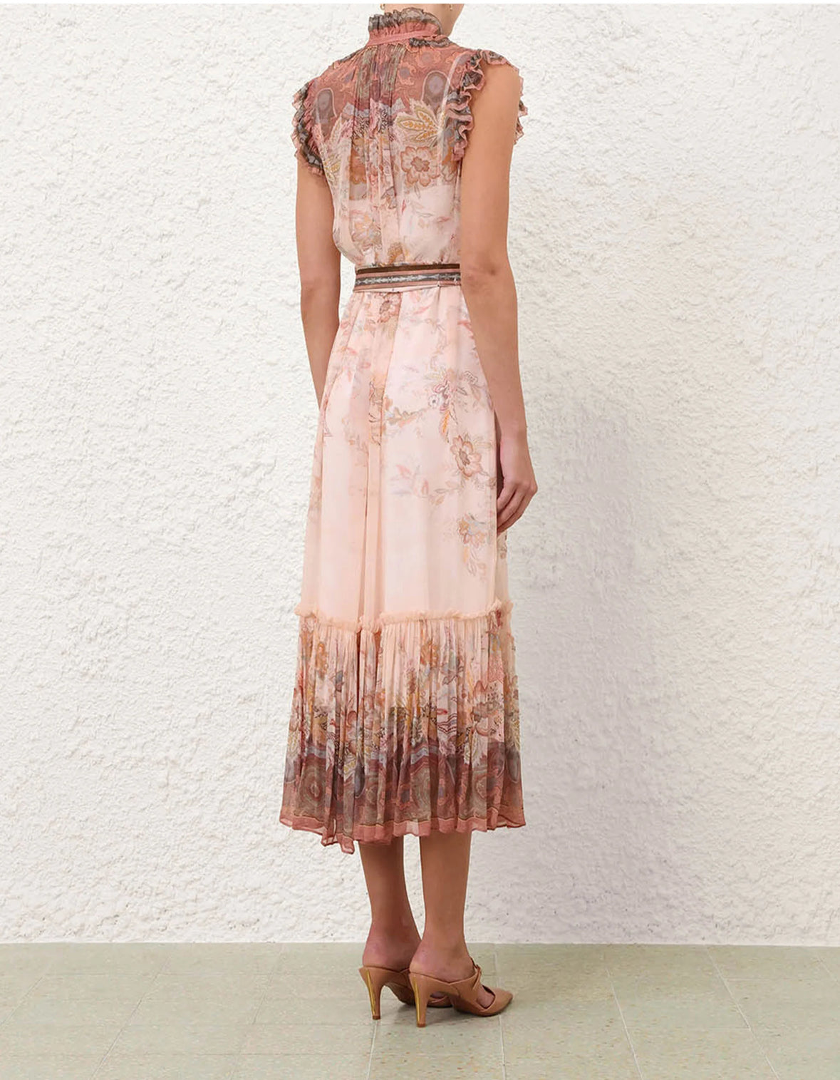 ZIMMERMANN
Gemustertes Midi-Kleid Alchemy Flutter mit Bindegürtel