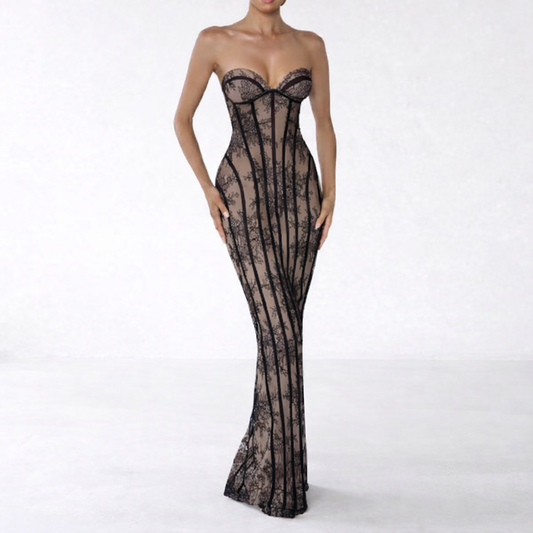 Noir Élégance Corset Dress