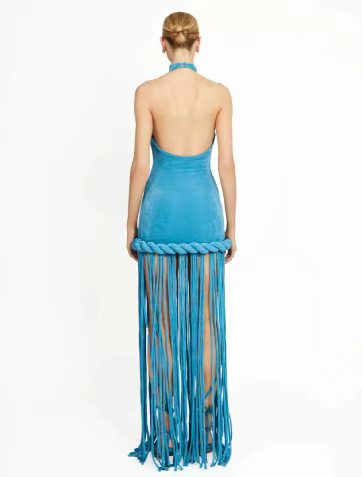 Azure Fringe Sculpt Dress