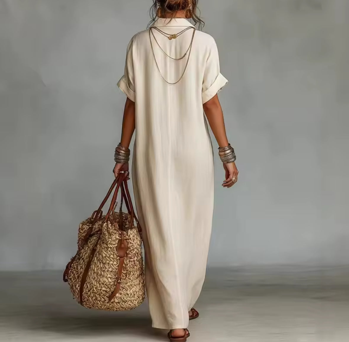 Éloria Linen Boho Maxi Dress