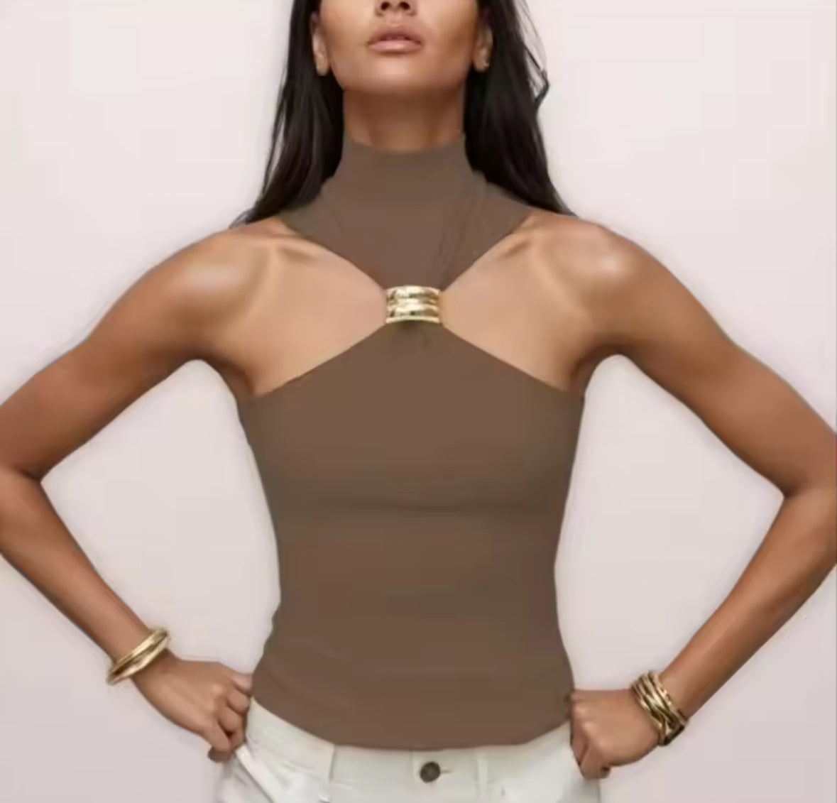Golden Sculpt Top