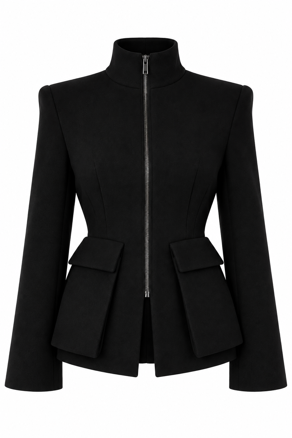 Taillierte Jacke mit Stehkragen