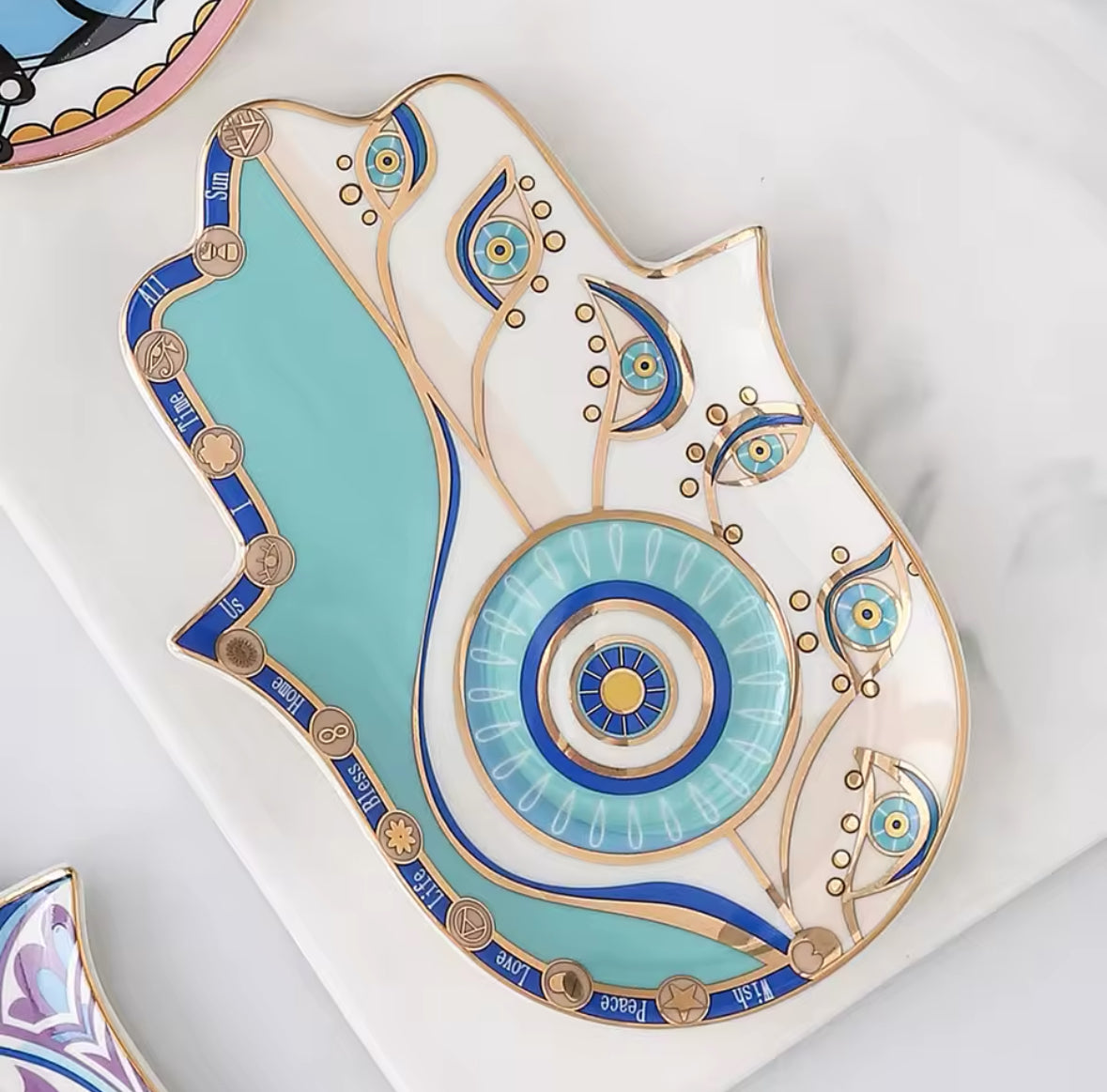 Hamsa Schmuckschale – Stilvolle Keramik mit Böser Blick Design