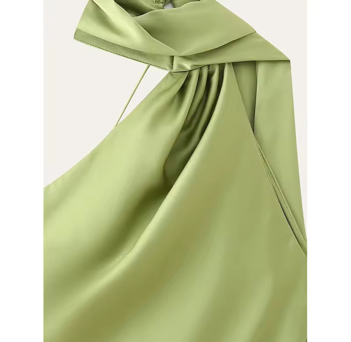 Pistachio Satin Flow Dress