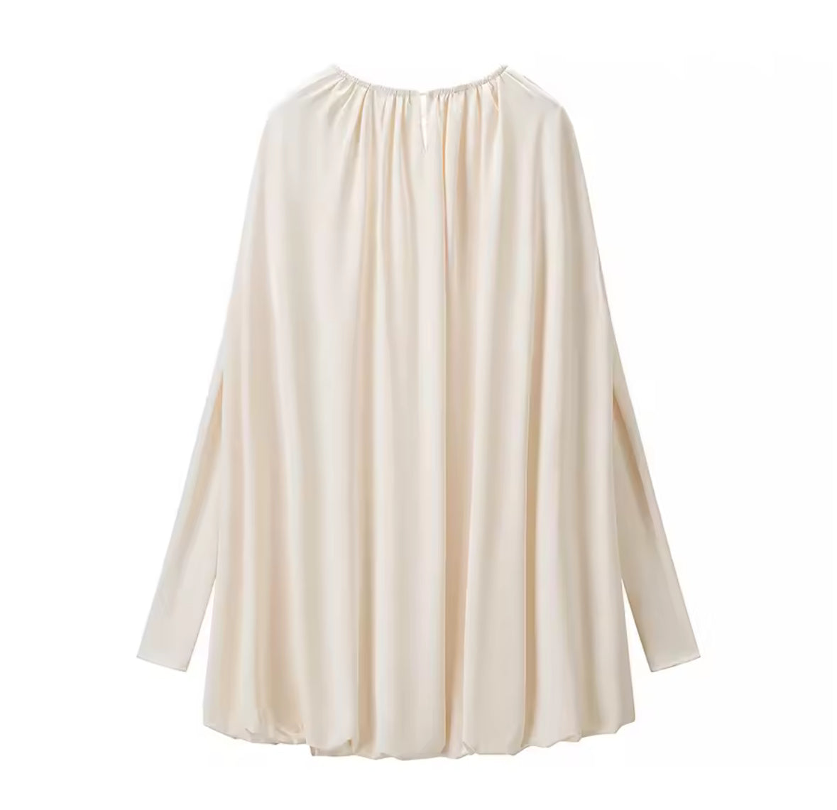 Élise Flow Cape Dress – Cream Edition