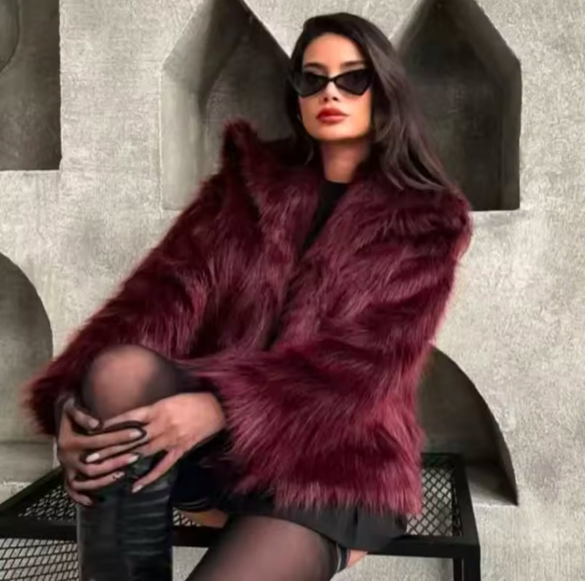 Luxury Faux Fur Jacket – Winter Elegance