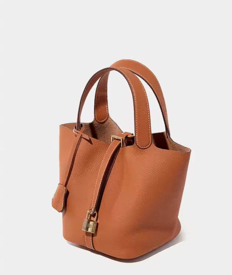 Luxuriöse Bucket Bag aus Echtleder Hochwertiges Design für stilvolle Frauen