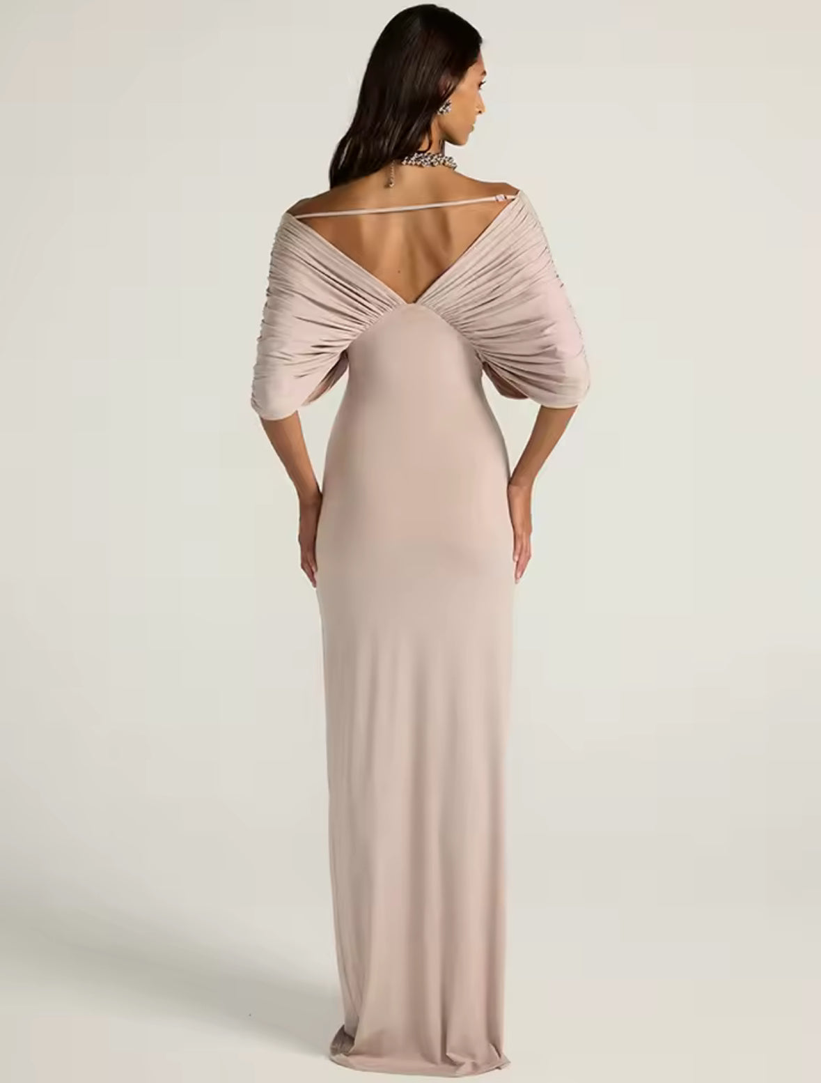 Élise Draped Elegance Maxi Dress