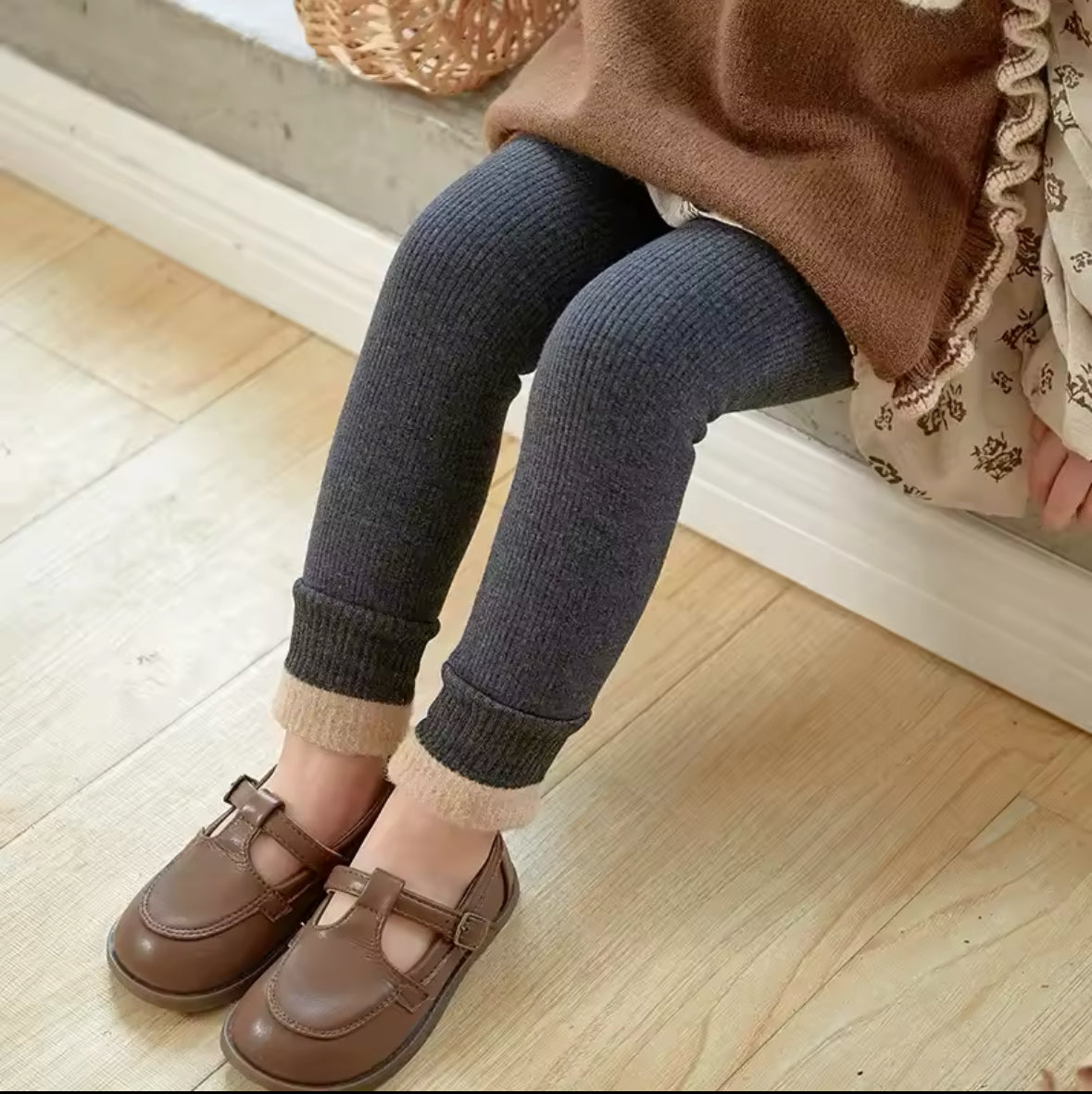 Gefütterte Kinder-Leggings aus Baumwolle & Kaschmir – Warm, weich & perfekt