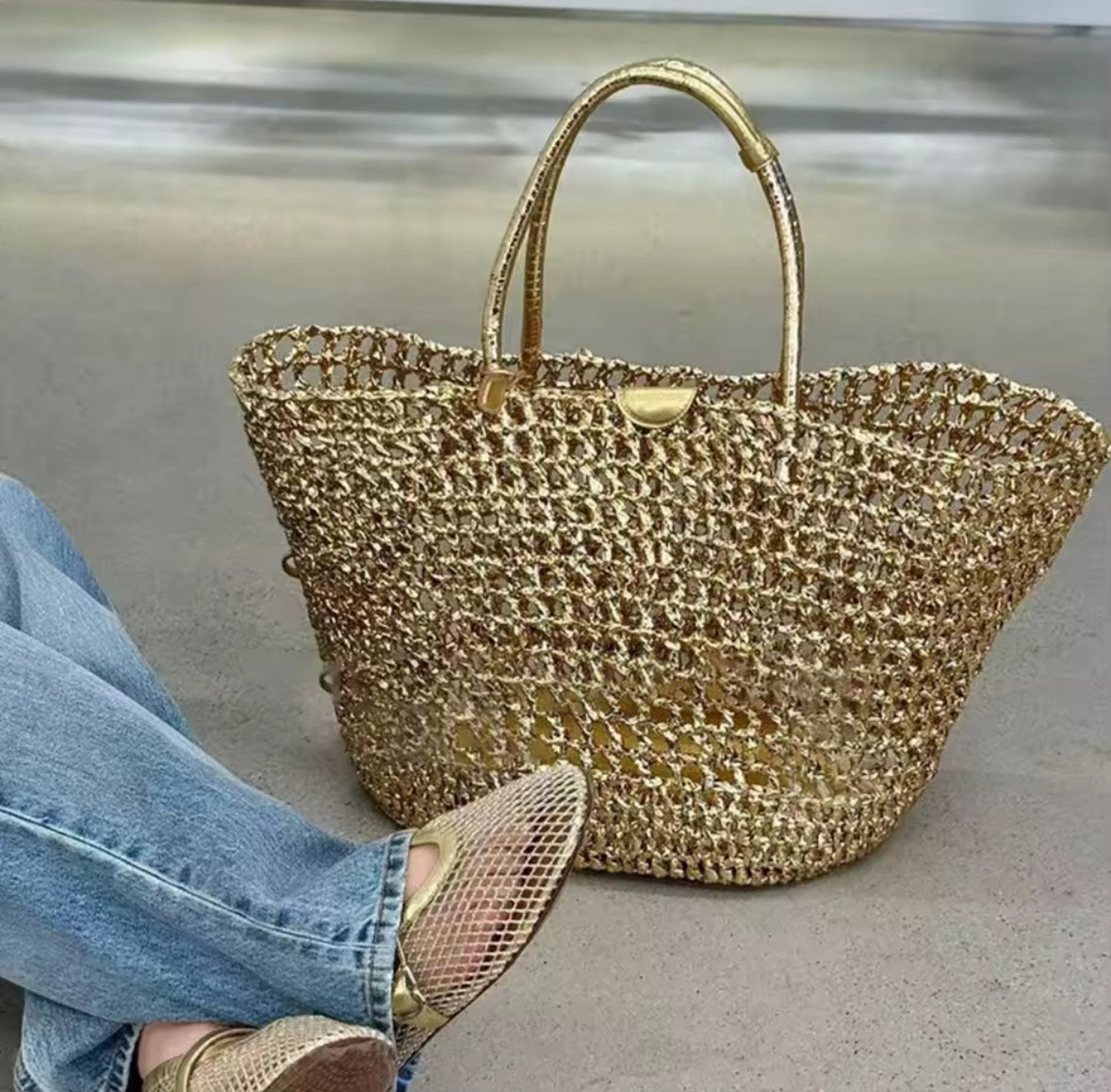 Golden Riviera Beach Tote