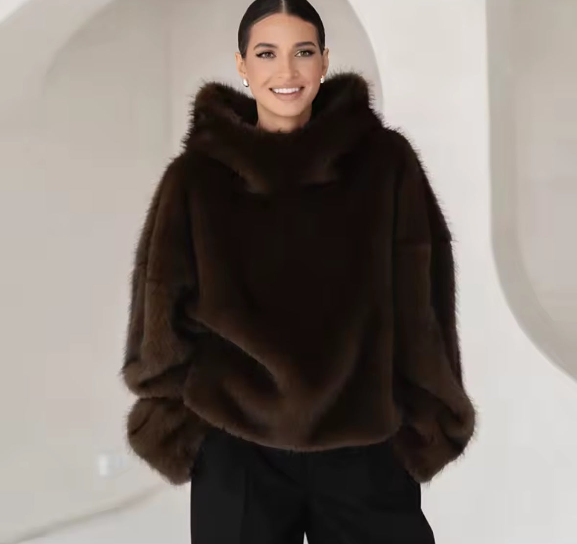 Arctic Faux Fur Luxe Hoodie