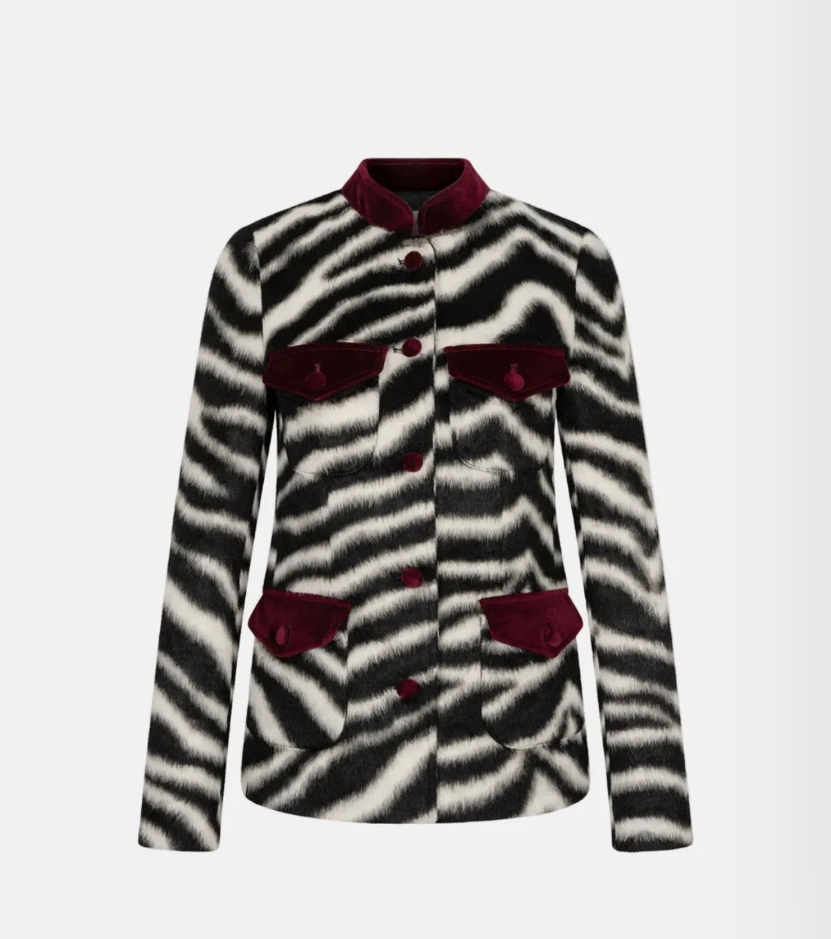 HB Zebrajacke mit Bordeaux-Details